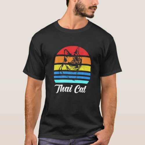 Retro Vintage Thai Cat  Present T_Shirt