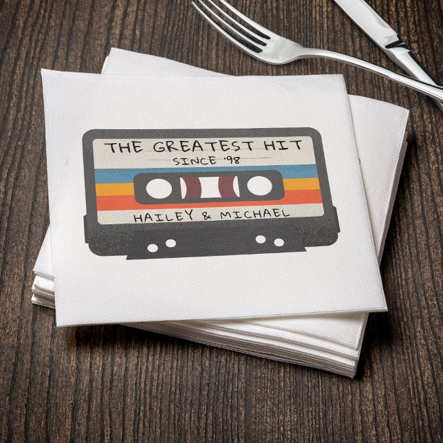 Retro Vintage The Greatest Hit Cassette Wedding Napkins (Retro Vintage The Greatest Hit Cassette Wedding Napkins
)