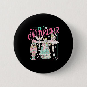 Retro Vintage The Nutcracker Sugar Fairy Plum Chri Button