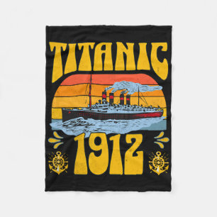 Retro Vintage Titanic 1912 Ocean Liner Cruise Ship Fleece Blanket