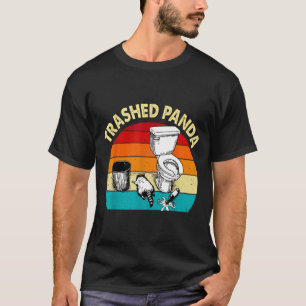 Retro Vintage Trashed Panda Funny Drunk Raccoon T-Shirt