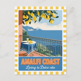 Retro Vintage Travel Amalfi Coast Italy Scenic