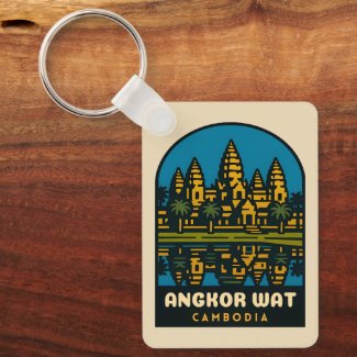 Retro Vintage Travel Angkor Wat Cambodia 