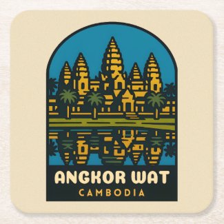 Retro Vintage Travel Angkor Wat Cambodia 