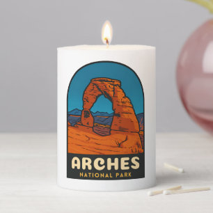 Retro Vintage Travel Arches National Park Utah Pillar Candle