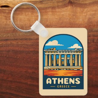 Retro Vintage Travel Athens Greece Parthenon