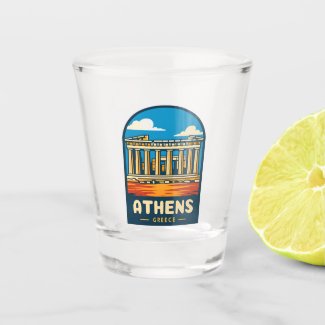 Retro Vintage Travel Athens Greece Parthenon