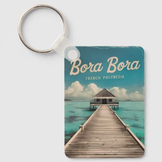 Retro Vintage Travel Bora Bora French Polynesia