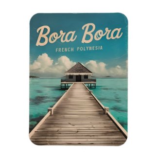 Retro Vintage Travel Bora Bora French Polynesia