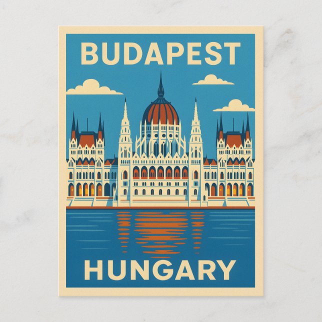 Retro Vintage Travel Budapest Hungary Scenic Postcard (Front)