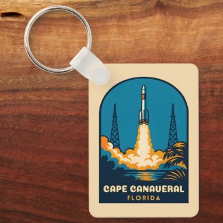 Retro Vintage Travel Cape Canaveral Florida Rocket