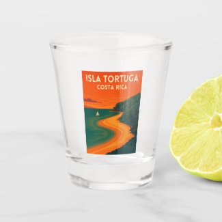 Retro Vintage Travel Costa Rica Isla Tortuga