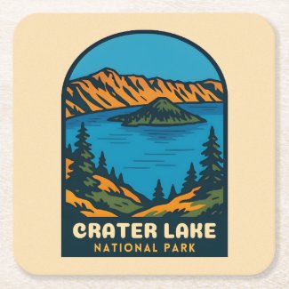 Retro Vintage Travel Crater Lake National Park