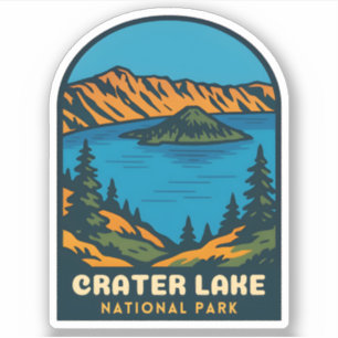 Retro Vintage Travel Crater Lake National Park Sticker