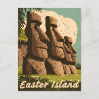 Retro Vintage Travel Easter Island Chile