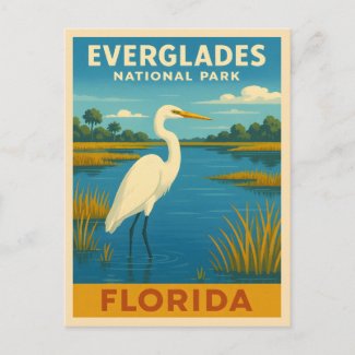 Retro Vintage Travel Florida Everglades Nature