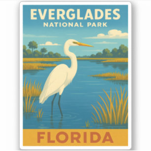 Retro Vintage Travel Florida Everglades Nature Sticker