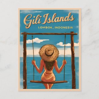 Retro Vintage Travel Gili Islands Lombok Indonesia