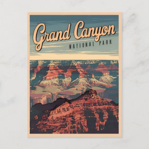 Retro Vintage Travel Grand Canyon Scenic Landscape Postcard