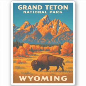 Retro Vintage Travel Grand Teton National Park