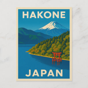 Retro Vintage Travel Hakone Japan Scenic Landscape Postcard