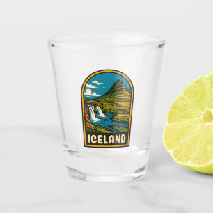 Retro Vintage Travel Iceland Nature Landscape Shot Glass