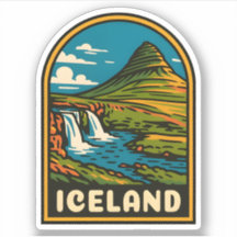 Retro Vintage Travel Iceland Nature Landscape