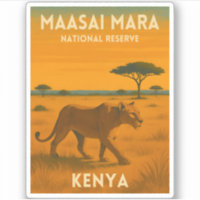 Retro Vintage Travel Kenya Africa Nature Wildlife