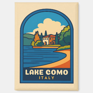 Retro Vintage Travel Lake Como Italy Landscape Magnet