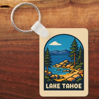 Retro Vintage Travel Lake Tahoe California Scenic