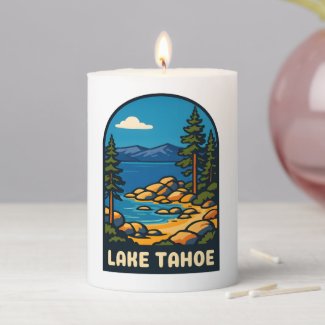 Retro Vintage Travel Lake Tahoe California Scenic