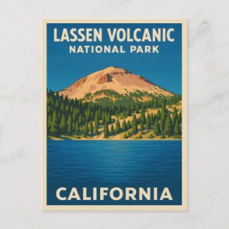 Retro Vintage Travel Lassen Volcanic National Park