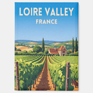 Retro Vintage Travel Loire Valley France Vineyard Magnet