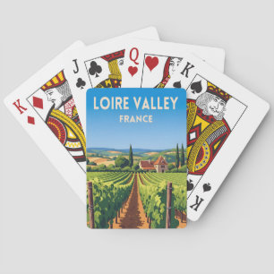 Retro Vintage Travel Loire Valley France Vineyard Poker Cards