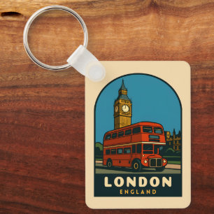 Retro Vintage Travel London Big Ben England Keychain