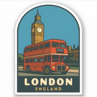 Retro Vintage Travel London Big Ben England 