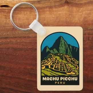 Retro Vintage Travel Machu Picchu Peru Landscape