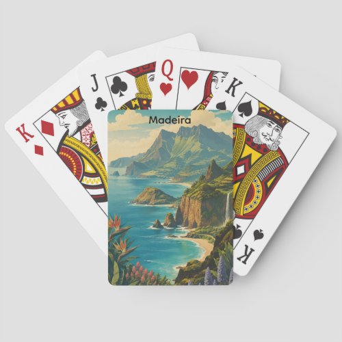 Retro Vintage Travel Madeira Atlantic Island Poker Cards