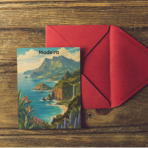 Retro Vintage Travel Madeira Atlantic Island Postcard