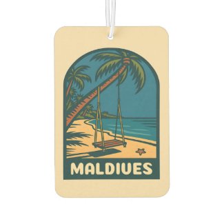 Retro Vintage Travel Maldives Island Beach Scenic