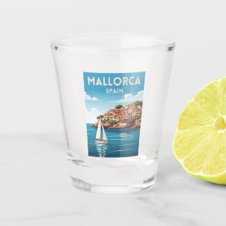 Retro Vintage Travel Mallorca Spain Seaside