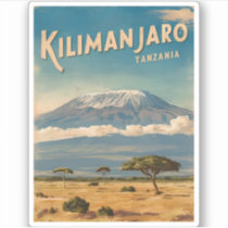 Retro Vintage Travel Mount Kilimanjaro Africa Sticker