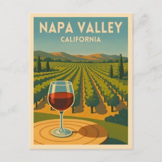 Retro Vintage Travel Napa Valley California Winery