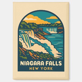 Retro Vintage Travel Niagara Falls New York
