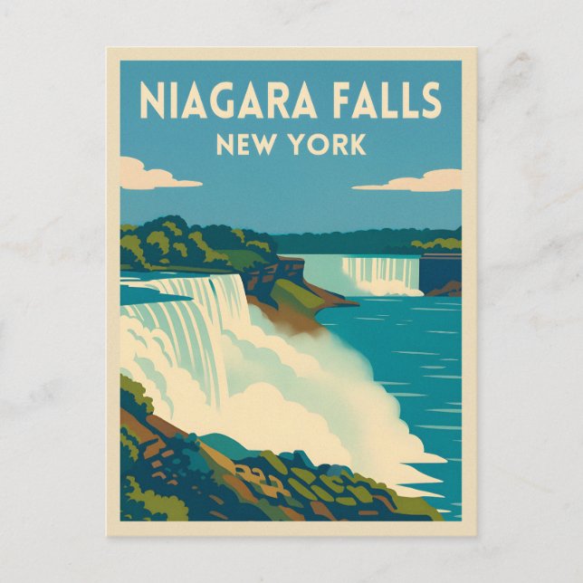 Retro Vintage Travel Niagara Falls New York Postcard (Front)