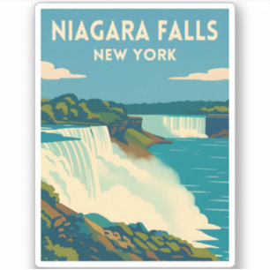 Retro Vintage Travel Niagara Falls New York Sticker