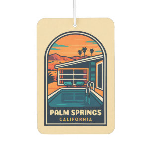 Retro Vintage Travel Palm Springs California Air Freshener