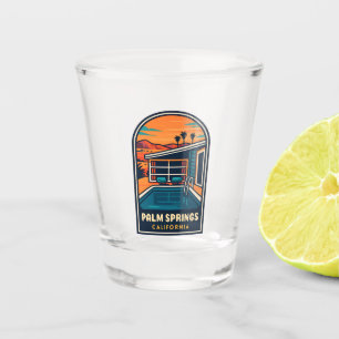 Retro Vintage Travel Palm Springs California Shot Glass
