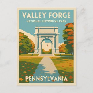 Retro Vintage Travel Pennsylvania Valley Forge