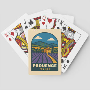Retro Vintage Travel Provence France Landscape Poker Cards